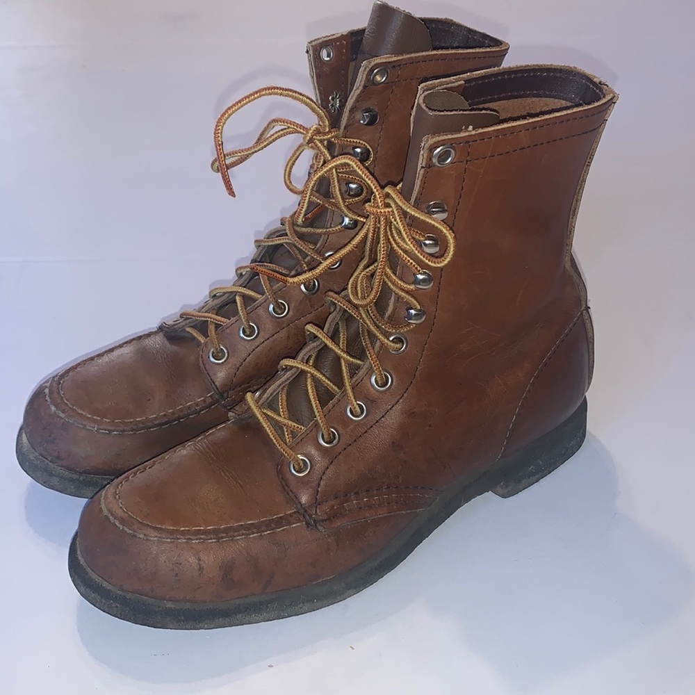 Red Wing Vintage Crepe Moc Toe Roper Boots Size 6
